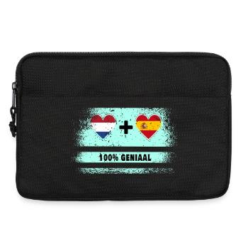 Espagne et Pays-Bas 100% Genius flag - Sacoche pour ordinateur portable 13 pouces - noir - Devant