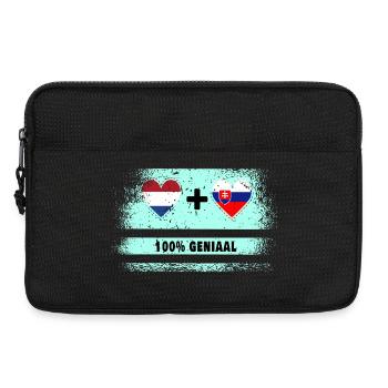 Slovaquie et Pays-Bas 100% Genius flag - Sacoche pour ordinateur portable 13 pouces - noir - Devant