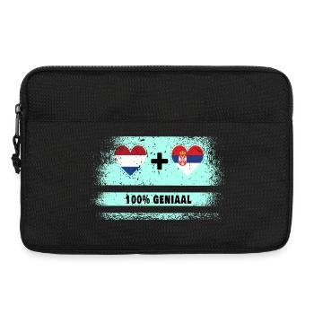 Serbie et Pays-Bas 100% Genius flag - Sacoche pour ordinateur portable 13 pouces - noir - Devant
