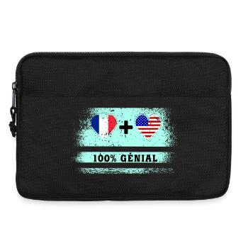 100% tolle Flagge Frankreichs und der USA - Laptoptasche 13" - Schwarz - Vorne