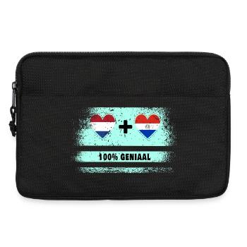 Drapeau 100% Genius du Paraguay et des Pays-Bas - Sacoche pour ordinateur portable 13 pouces - noir - Devant