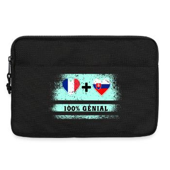 France et Slovaquie Drapeau 100% génial - Sacoche pour ordinateur portable 13 pouces - noir - Devant