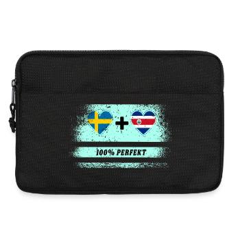 Costa Rica & Schweden 100% perfekt / Geschenk - Laptoptasche 13" - Schwarz - Vorne