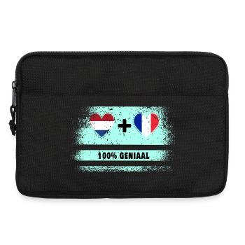 Drapeau 100% Genius de la France et des Pays-Bas - Sacoche pour ordinateur portable 13 pouces - noir - Devant