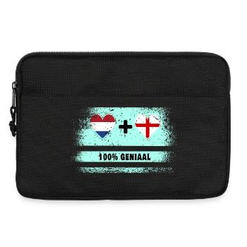 Angleterre et Pays-Bas 100% Genius flag - Sacoche pour ordinateur portable 13 pouces - noir - Devant