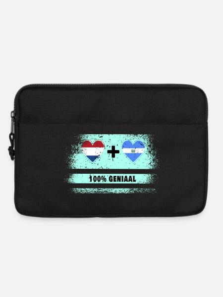 El Salvador und die Niederlande 100% Genius Flagge - Laptoptasche 13" - Schwarz