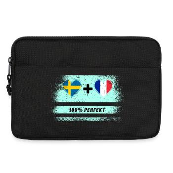 France et Suède 100% Parfait / Cadeau - Sacoche pour ordinateur portable 13 pouces - noir - Devant