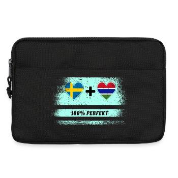 Gambie et Suède 100% Parfait / Cadeau - Sacoche pour ordinateur portable 13 pouces - noir - Devant