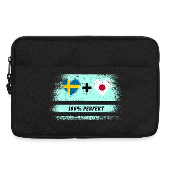 Japon et Suède 100% parfait / cadeau - Sacoche pour ordinateur portable 13 pouces - noir - Devant