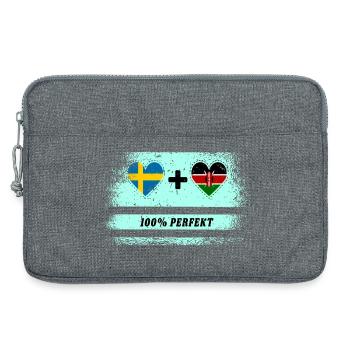 Kenia und Schweden 100% perfekt / Geschenk - Laptoptasche 13" - Grau meliert - Vorne