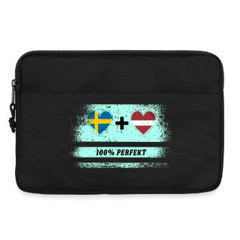 Lettland und Schweden 100% perfekt / Geschenk - Laptoptasche 13" - Schwarz - Vorne