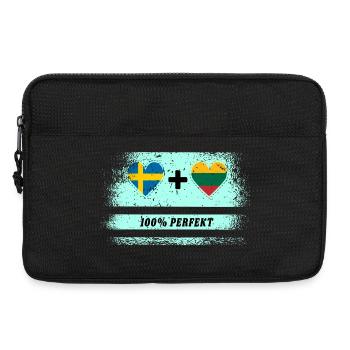 Lituanie et Suède 100 % parfait / cadeau - Sacoche pour ordinateur portable 13 pouces - noir - Devant