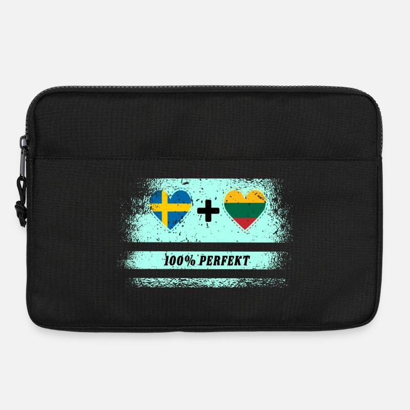 Litauen und Schweden 100% perfekt / Geschenk - Laptoptasche 13" - Schwarz