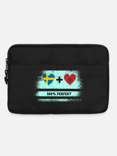 Marokko und Schweden 100% perfekt / Geschenk - Laptoptasche 13" - Schwarz