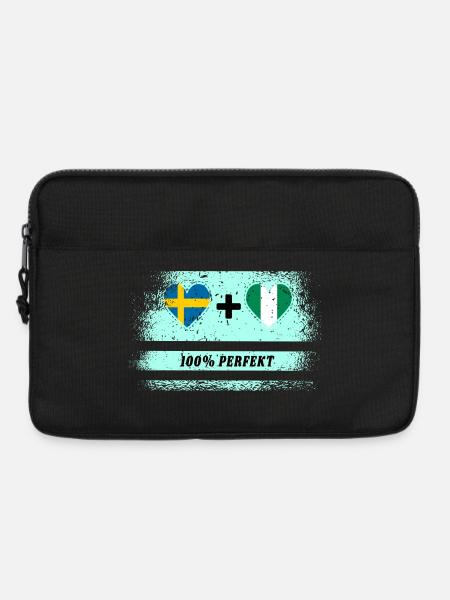 Nigeria und Schweden 100% perfekt / Geschenk - Laptoptasche 13" - Schwarz