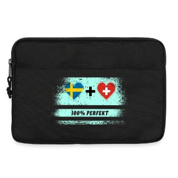 Suisse & Suède 100% Parfait / Cadeau - Sacoche pour ordinateur portable 13 pouces - noir - Devant