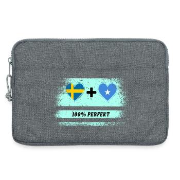 Somalia und Schweden 100% perfekt / Geschenk - Laptoptasche 13" - Grau meliert - Vorne
