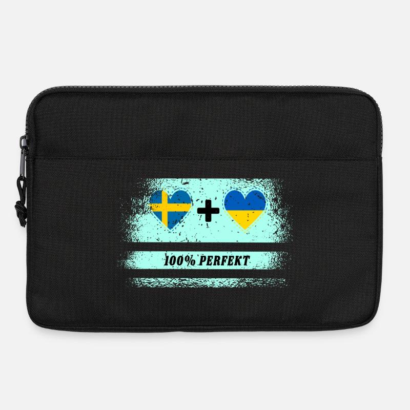 Ukraine und Schweden 100% perfekt / Geschenk - Laptoptasche 13" - Schwarz