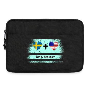 USA et Suède 100% parfait / cadeau - Sacoche pour ordinateur portable 13 pouces - noir - Devant
