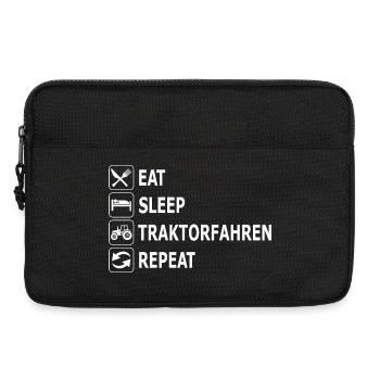 eat sleep traktorfahren repeat, Traktor, Landwirt - Laptoptasche 13" - Schwarz - Vorne