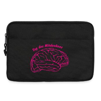 Gedankenblase mit Hirnzeichnung Lehrer Shirt lusti - Laptoptasche 13" - Schwarz - Vorne