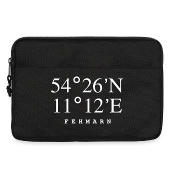 Fehmarn Koordinaten - Laptoptasche 13" - Schwarz - Vorne