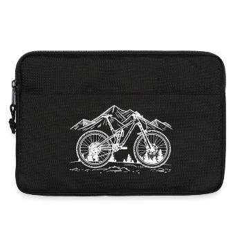 Mountainbiking Zeichnung - Laptoptasche 13" - Schwarz - Vorne