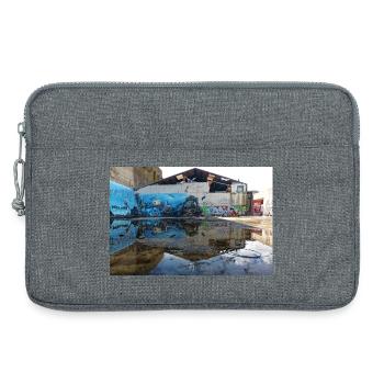 Urbane Reflexionen – Blaues Graffiti - Laptoptasche 13" - Grau meliert - Vorne