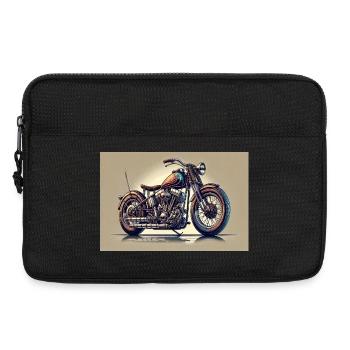 Glowing Vintage Motorcycle Chopper - Laptop bag 13" - black - Front