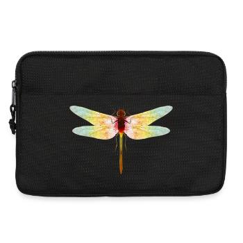 Schillernde Libelle – Filigranes Insektenmotiv - Laptoptasche 13" - Schwarz - Vorne