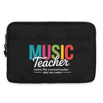 Illustration vibrante de professeur de musique - Sacoche pour ordinateur portable 13 pouces - noir - Devant