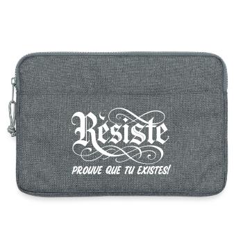 Retro Punk Resist Message - Laptop bag 13" - heather grey - Front