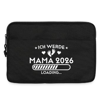 Ich werde Mama 2026 - Schwangerschaftsverkündung - Laptoptasche 13" - Schwarz - Vorne