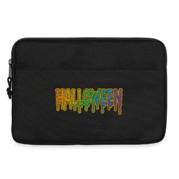 Regenbogen Tropfen Halloween Schrift - Laptoptasche 13" - Schwarz - Vorne
