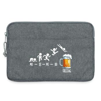 Freitag Wochenende Bierliebhaber Biertrinker - Laptoptasche 13" - Grau meliert - Vorne