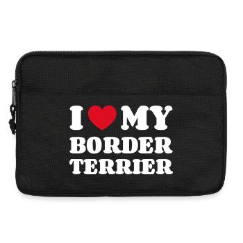 J’aime mon border terrier cadeau propriétaire de chien - Sacoche pour ordinateur portable 13 pouces - noir - Devant