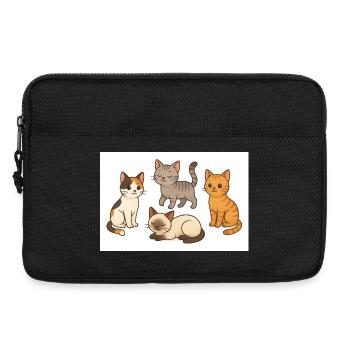 Katzen Vierergruppe Cartoon - Laptoptasche 13" - Schwarz - Vorne