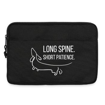 Kurzbeinig. Dickköpfig. Dackel. - Laptoptasche 13" - Schwarz - Vorne