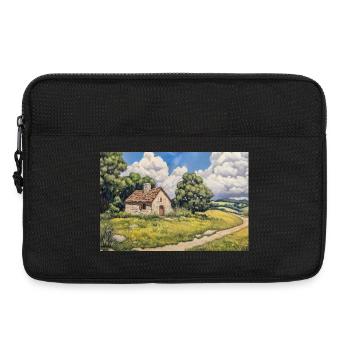 Illustration einer Naturlandschaft - Laptoptasche 13" - Schwarz - Vorne