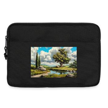 Illustration einer Naturlandschaft - Laptoptasche 13" - Schwarz - Vorne