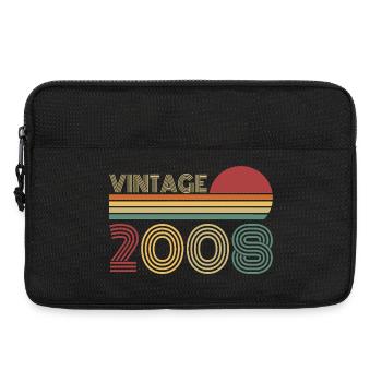 Vintage 2008 Jahrgang Retro Geburtstag Geschenk - Laptoptasche 13" - Schwarz - Vorne