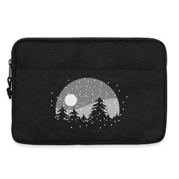 Atmospheric winter landscape with snowfall - Laptop bag 13" - black - Front