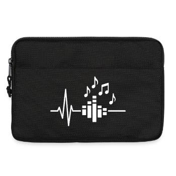 Égaliseur de battement de cœur de pouls de musique - Sacoche pour ordinateur portable 13 pouces - noir - Devant