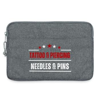 Needles & Pins Stars - Laptoptasche 13" - Grau meliert - Vorne