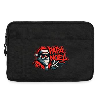 Père Noël Street Art Paix - Sacoche pour ordinateur portable 13 pouces - noir - Devant