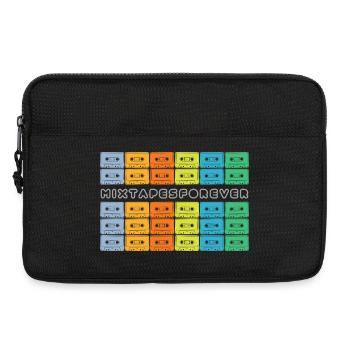 Mixtapes Forever Regenbogen Kassetten - Laptoptasche 13" - Schwarz - Vorne