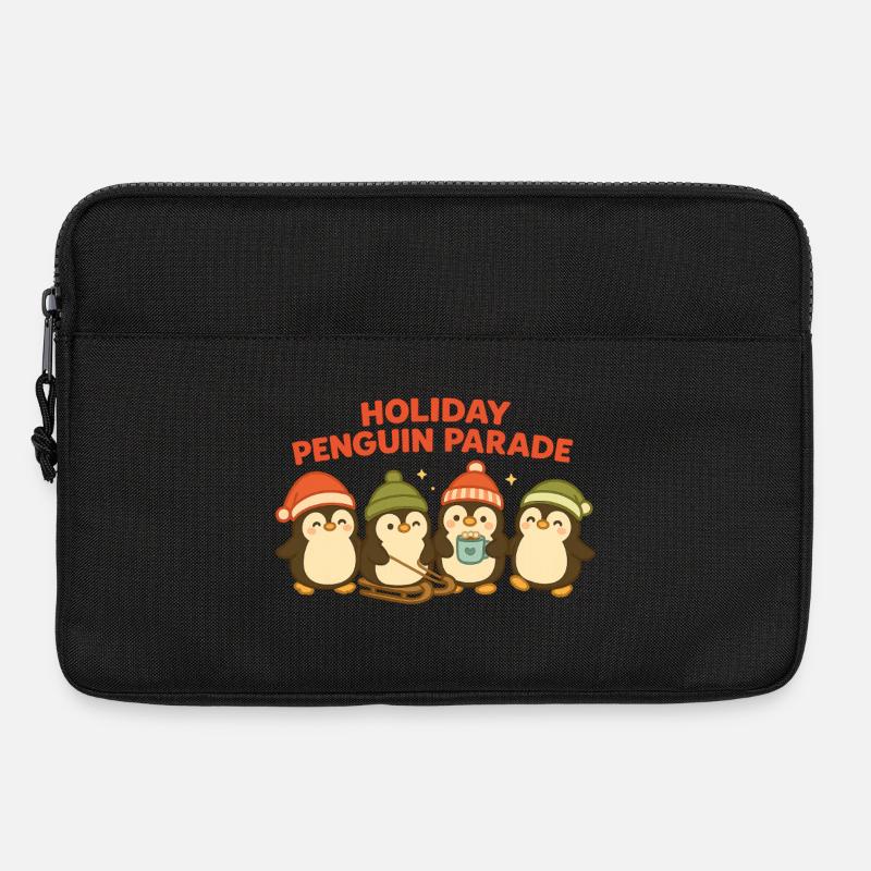 Frohe Pinguin Parade - Laptoptasche 13" - Schwarz