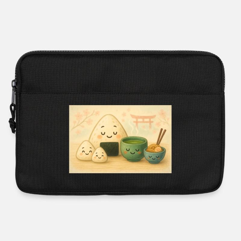 Kawaii Reisbällchen mit Tee Torii - Laptoptasche 13" - Schwarz