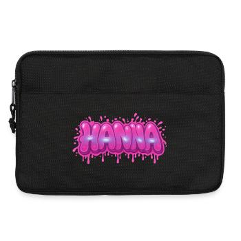 Graffiti  HANNA Prénom cadeau idéal imprimable sur - Sacoche pour ordinateur portable 13 pouces - noir - Devant