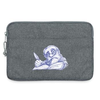Senior Writer with Pen Drawing - Laptop bag 13" - heather grey - Front